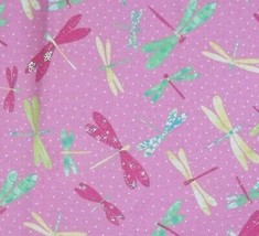 Dragonfly Fabric Pink Pastel Waverly 23 by 57 inches Fluttering About - £7.77 GBP