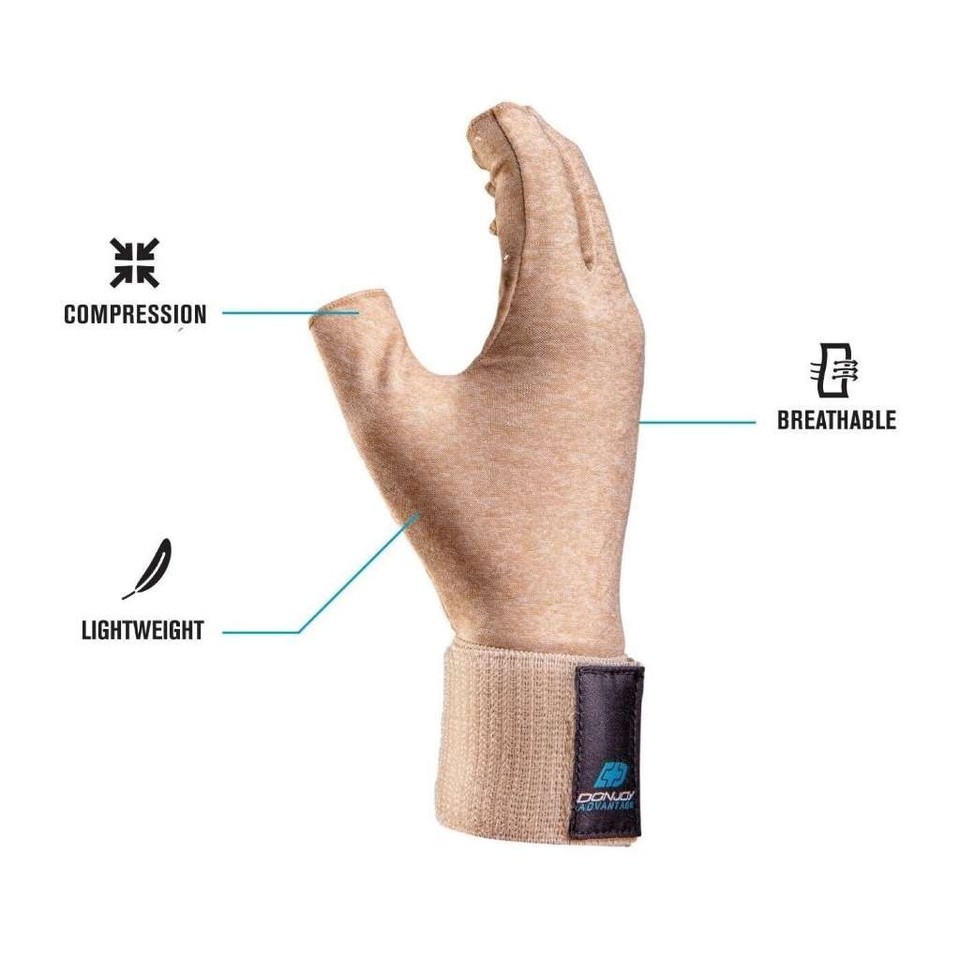DONJOY Advantage Arthritis Compression Gloves w/Open Finger Tips (Beige) Small Item image 3