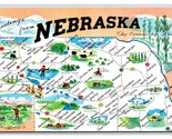 Map View Greetings From Nebraska NE UNP Unused Chrome Postcard O20 - $1.93