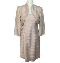 Jessica Howard 2 Piece Dress Set With Cropped Jacket Pink Wedding Formal Size 8 - £35.03 GBP