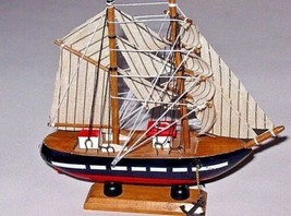 Decor Wood Sailing Boat Handbuilt Nautical Model Decor Home Collectible - £18.01 GBP