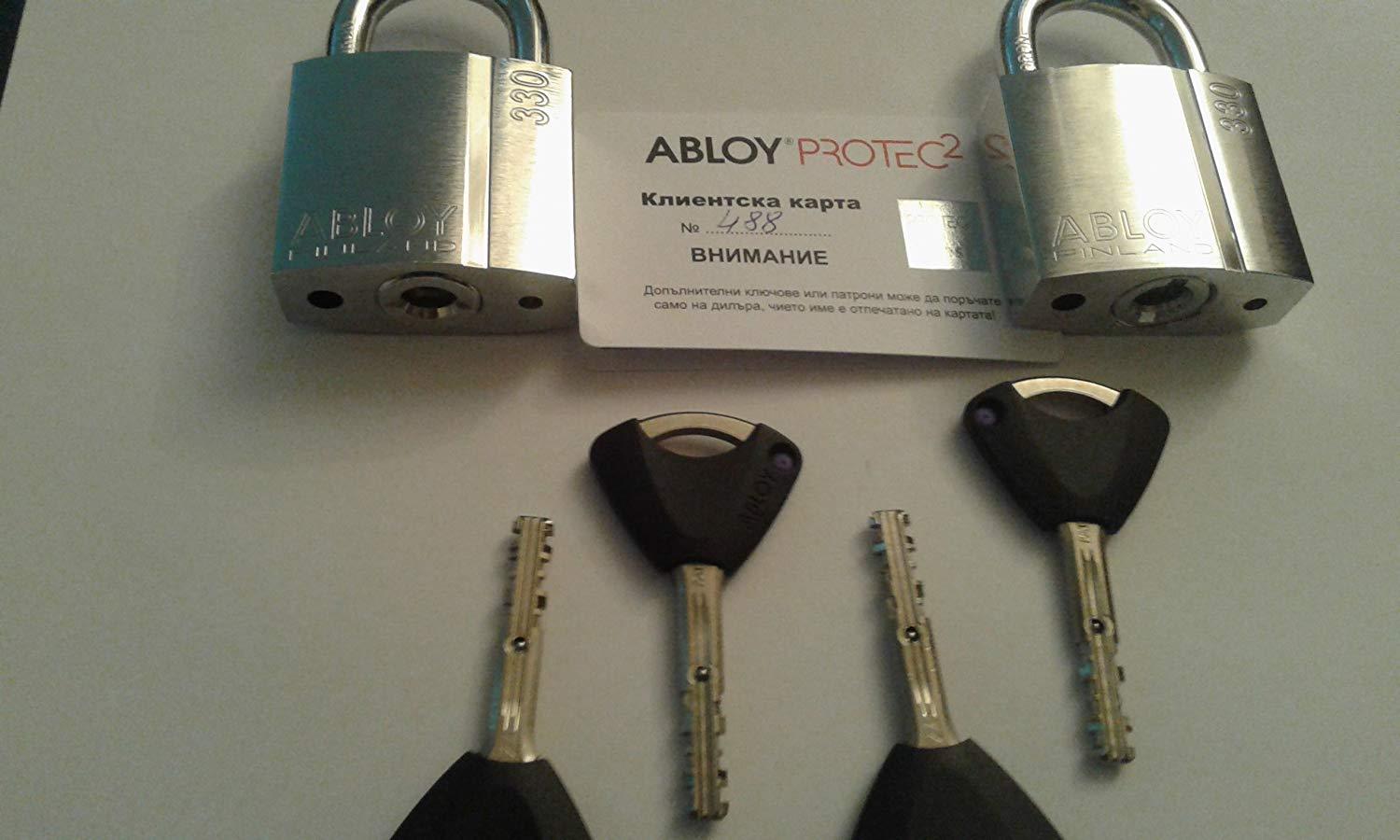 2 X ABLOY PL330/25T PROTEC 2 Keyed Alike Padlocks With 4 Keys Total - $256.50