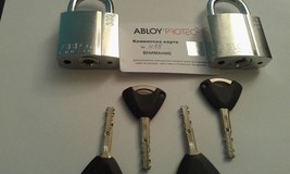2 X ABLOY PL330/25T PROTEC 2 Keyed Alike Padlocks With 4 Keys Total - £211.83 GBP