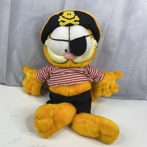 Garfield Cat Pirate Hat Eye Patch Plush Stuffed Animal Vintage Large 18&quot; - £15.25 GBP