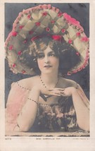 Miss Gabrielle Ray-Ornate Hat-Edwardian Actrice ~ Rotatif Couleur Photo ... - $15.54