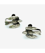 DOVE vintage sterling silver earrings - screw-back flying bird 4.5 grams - £27.44 GBP