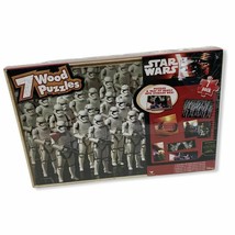NEW Disney Star Wars The Force Awakens 7 Wood Puzzle Set with Wooden Storage Box - £7.79 GBP