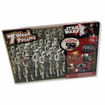 NEW Disney Star Wars The Force Awakens 7 Wood Puzzle Set with Wooden Storage Box - £7.43 GBP