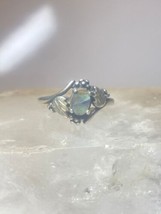 Abalone ring size 9.25 leaves band pinky sterling silver - $77.22