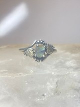 Abalone ring size 9.25 leaves band pinky sterling silver - £61.00 GBP