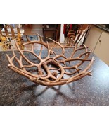 Rustic 12&quot; Antler Bowl Cabin Decor Decorative Deer Antler Basket - £39.54 GBP