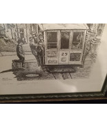 Signed &amp; Numbered Picture Etching NOB HILL Trolley car Framed &amp; Matted A... - $250.56 CAD
