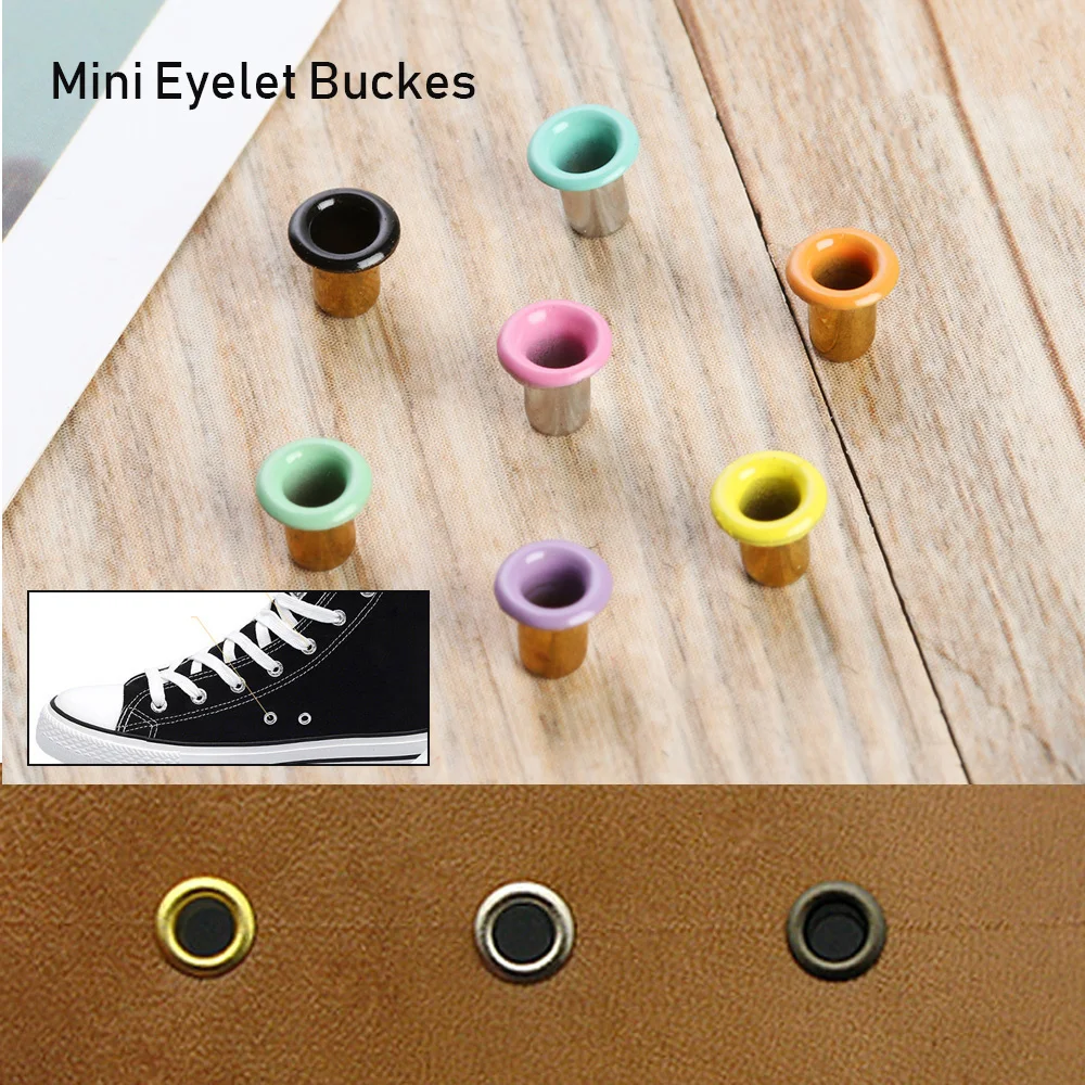 100Pcs/Set Colorful 1mm Mini Eyelet Buttons for DIY Doll Clothes Bag Shoes Belt - £6.98 GBP+