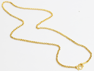  22K 22kt gold rolo kid baby chain / necklace handmade from Thailand 12"     #b1 - $237.60