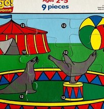 1997 Bingo Patch Circus Puzzle Seals Beach Ball Vintage Frame Tray 9 Pcs... - $32.50