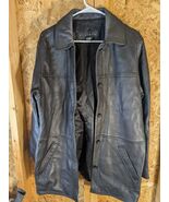 Leather Elements mens medium size black leather coat - $33.66