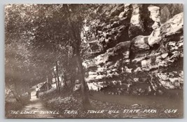WI RPPC Men On Lower Tunnel Trail Tower Hill State Park Wisconsin Postcard A50 - £11.81 GBP