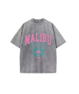 Women's Oversized Distressed T-Shirt | Vintage Letter Print Streetwear Tee | Mal