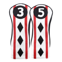 Majek Golf Clubs Poker Diamond Black Red White #3 +#5 Fairway Wood Headcover Set - £23.12 GBP