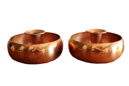 Pair Vintage MCM COPPER Candle Stick Holder by Coppercraft Guild Taunton Mass - £15.98 GBP