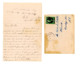 1878 Handwritten letter 3c stamp David S Tillotson Plainville NY Battle ... - £45.97 GBP