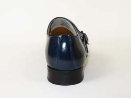 Men's Giovanni Shoes High Quality Leather Monk Strap Buckle AMATO Navy image 6