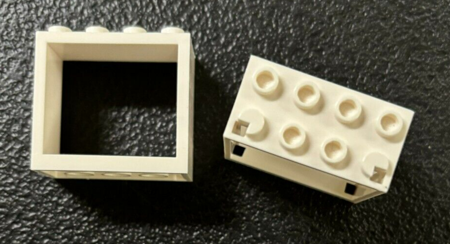 Lego PN 60598 Window Frame w/Hollow Studs - White - 4 Pieces - New
