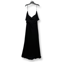 La Femme Womens A Line Dress Black Maxi Spaghetti Straps Ruffles 14 New - $67.90