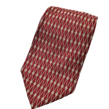 TONGUE TIED Red &amp; Gray Silk Tie Necktie Connect the Dots - £5.54 GBP