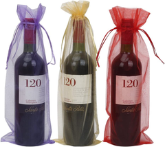 Package 30 Pack Organza Wine Bottle Gift Bags with Drawstring for Valentine&#39;S Da - £15.22 GBP