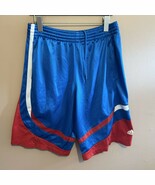 Vintage Rare Adidas Basic 3 Stripe Basketball Shorts Blue Red Dazzle Shi... - $75.31 CAD