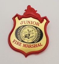 Vintage Stoffel JUNIOR FIRE MARSHAL Toy Badge Pin Hartford Insurance Pla... - £15.91 GBP