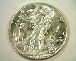 1943 Walking Liberty Half Choice About Uncirculated+ Ch. Au+ Nice Original Coin - £23.32 GBP