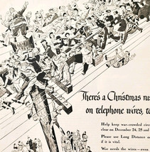 1943 Bell Telephone Santa Christmas War Advertisement WW2 Communication DWII26 - $39.99