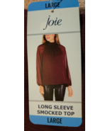 Joie Designer Womens Long Sleeved Smock Top Blouse Large Burgundy Polyes... - £46.85 GBP