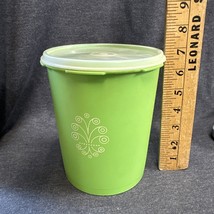 Vintage Green Tupperware  7 Inches Tall Canister Container With Lid - $8.91