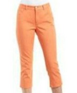 Womens Capris Crop Pants Chaps Orange Slimming Denim Jeans Pants-size 2 - $17.82