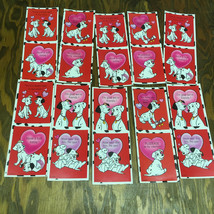 Vintage dalmatian dogs valentine cards small trading card valentines lot  - €17,09 EUR