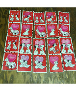 Vintage dalmatian dogs valentine cards small trading card valentines lot  - €16,99 EUR