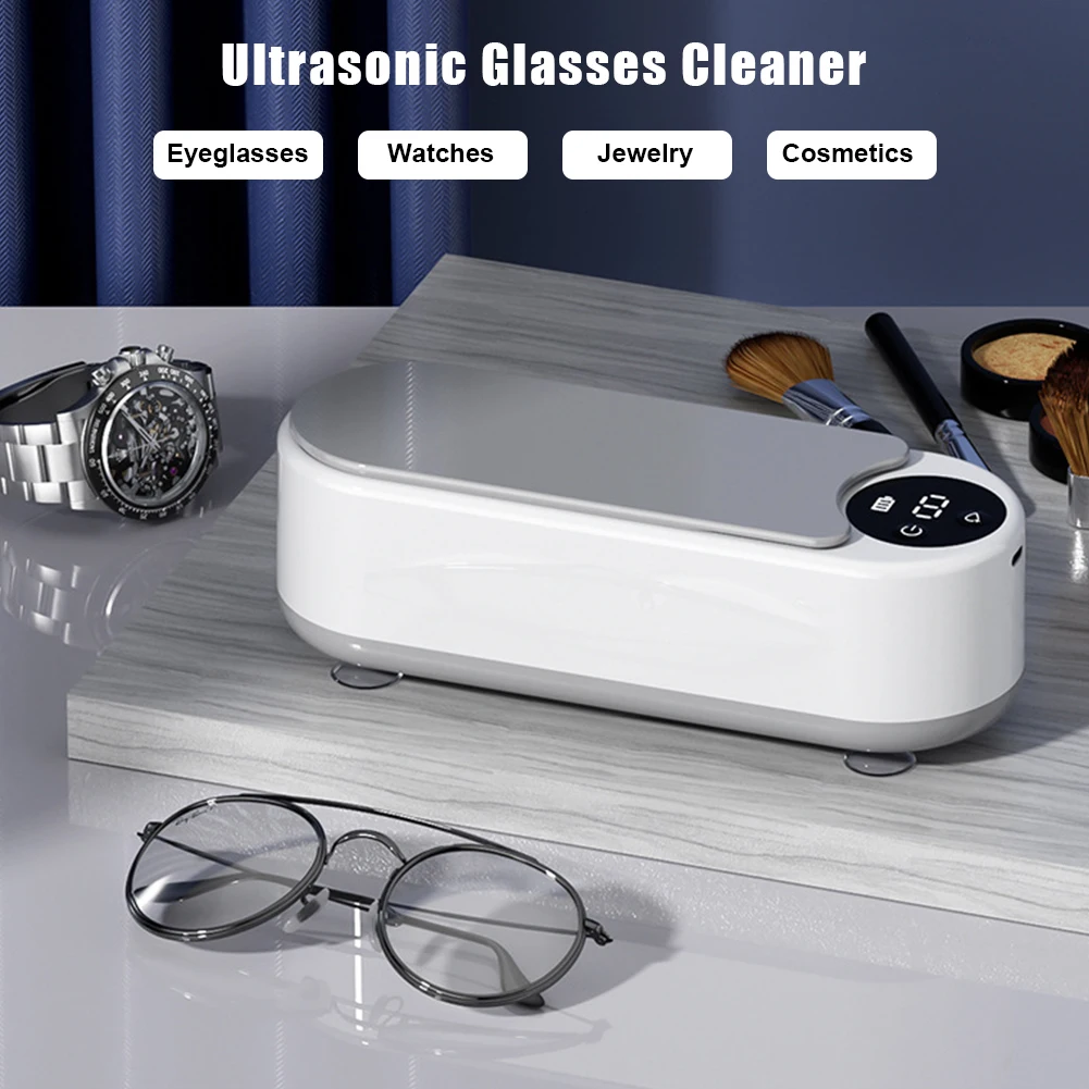 Ultrasonic Jewelry Cleaner Machine Portable Glasses Cleaner Eyeglass Was... - £15.83 GBP