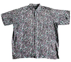 VTG Big Hed Designs Hawaiian Party Shirt Sz XL Funky Cats Abstract Art 9... - $29.65