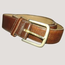 Dress Belt Swank Genuine Full-Grain Leather Mens Brass Buckle Size 40 Vintage - £57.87 GBP