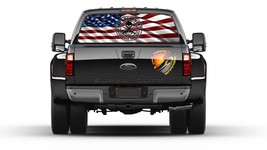AMERICAN FLAG  2nd Amendment Rear Window Perforated Graphic Decal  Pickup Truck  - £40.12 GBP