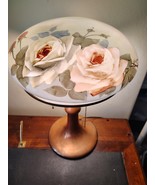 OLD Pittsburgh Hubbard Painting of Roses 12&#39;&#39; Victorian Fitter Lamp Shad... - $466.77 CAD