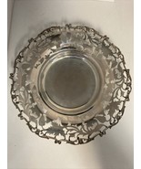 MID CENTURY EGYPTIAN 900 SILVER 8” ETCHED PIERCED RIM BOWL LEAF THEMED 236g - $590.93 CAD