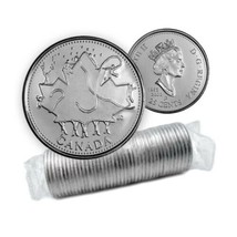 2002-P (1952-) Canadian 25-Cent Canada Day 135th Anniversary Coin Roll - £23.14 GBP