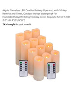 Aignis Flameless LED Candles with 10-Key Remote &amp; Timer, Outdoor Indoor ... - $40.49 CAD