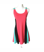 Love Womens Fit &amp; Flare Sleeveless Summer Dress Size M Colorful Color Block - $40.76 CAD