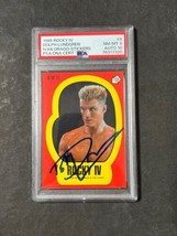 1985 Rocky IV #8 Signed Dolph Lundgren Sticker PSA NM-MT8 Auto 10 Ivan Drago - $799.99