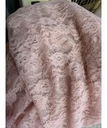 1 Yard 6”Pre Cut  Dusty Rose Stretch Floral Lace  Fabric 69”w - $7.69
